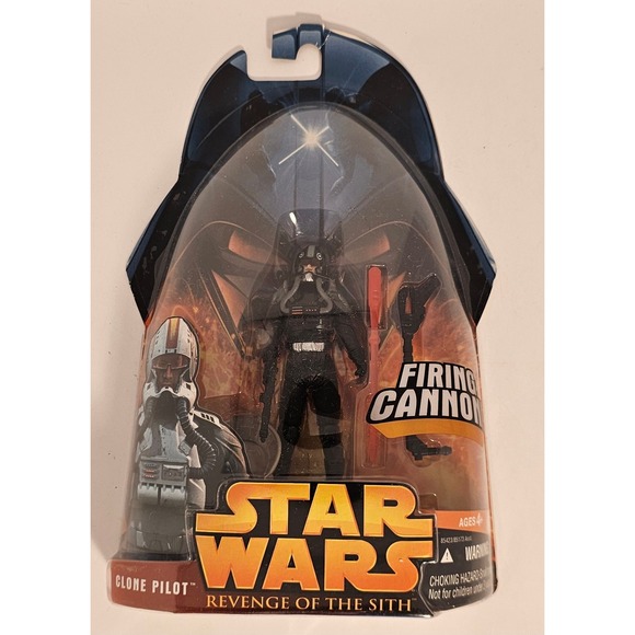 Star‎ Wars Clone Pilot Revenge of the Sith Action Figure Firing Cannon - Picture 1 of 2